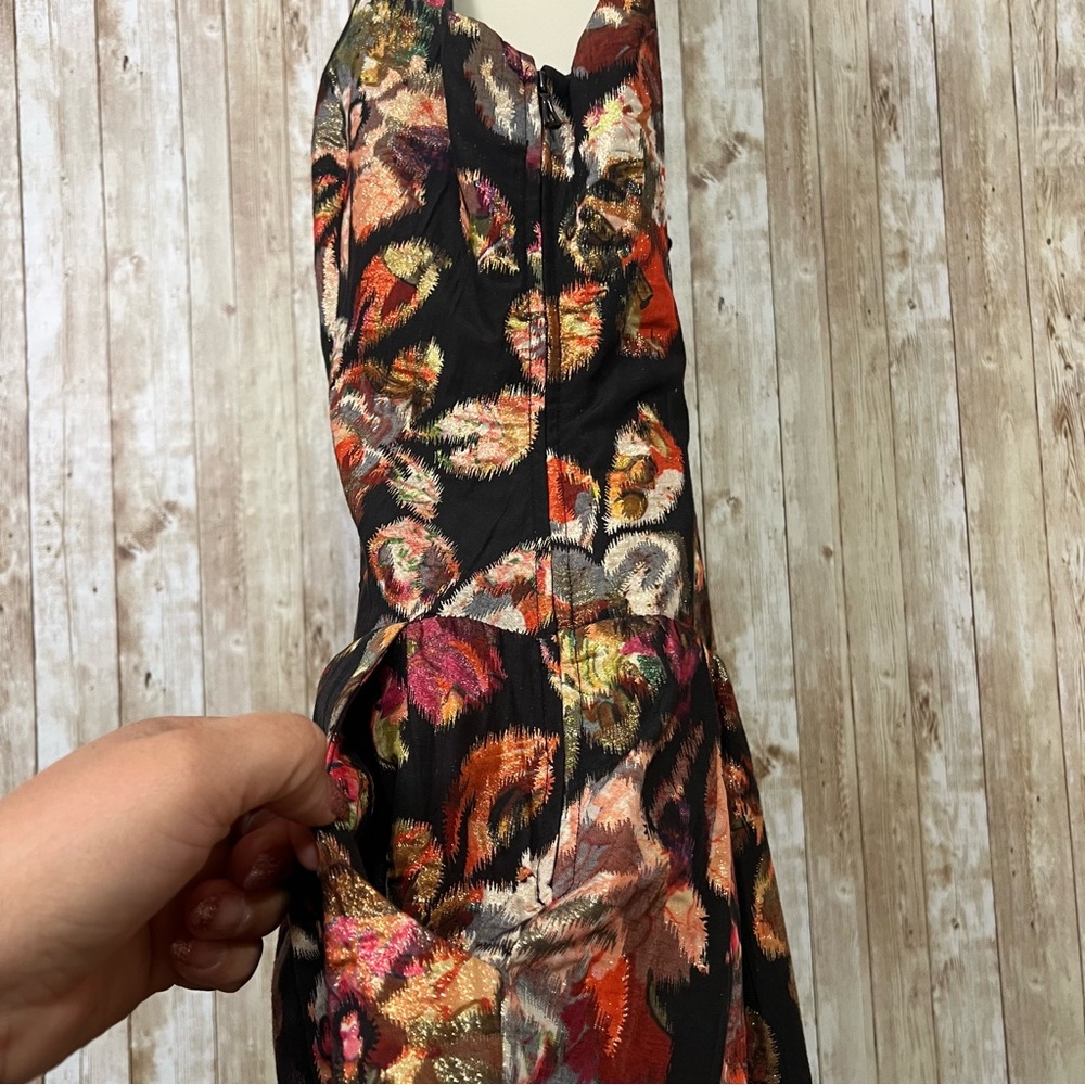 Anthropologie Leifsdottir Adelita Floral Shimmer Mini Dress, Size 4 - Picture 8 of 11